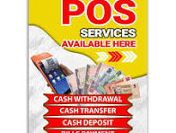 A POS vendor booth with a professionally designed POS banner showcasing services and payment options.